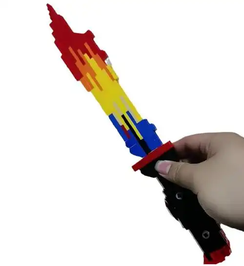 60乐高积木csgo刀弹簧布伊蝴蝶爪子m9暗影猎杀者儿童拼装模型成人