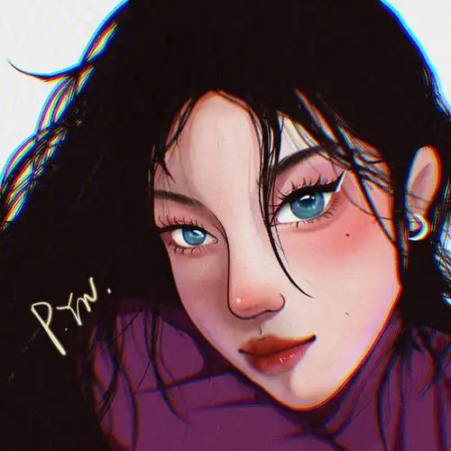 私稿勿用哦96#procreate  #卡通头像  #单眼皮女孩  #酷酷女孩