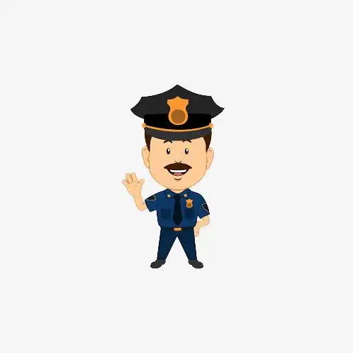 卡通招手的保安