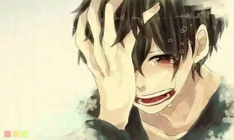 谁有二次元男孩侧脸流泪的图片?