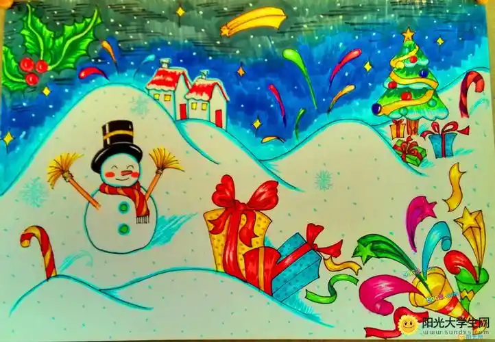 三年级圣诞节图画作品