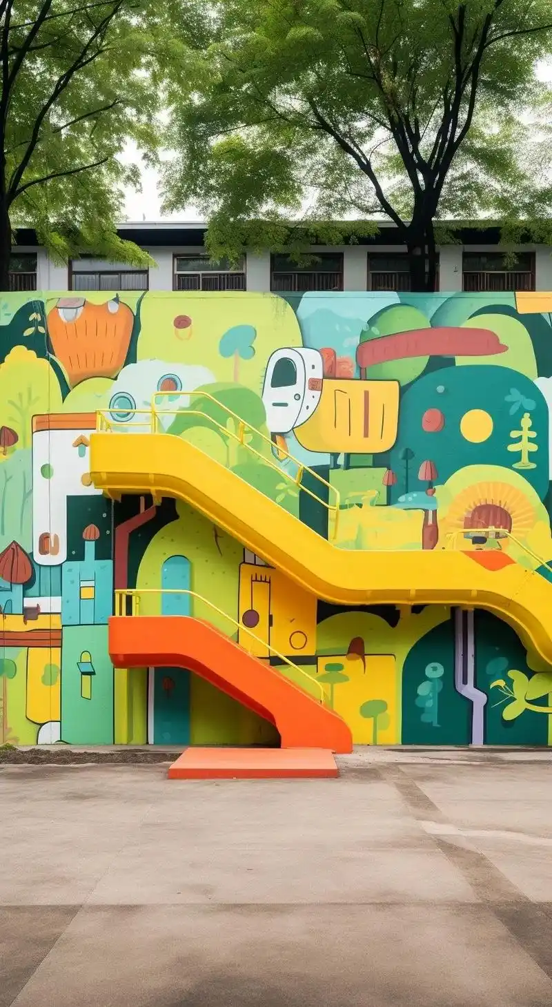 明亮的童年|从墙绘装饰的幼儿园开始.hello,可爱的小朋友 - 抖音