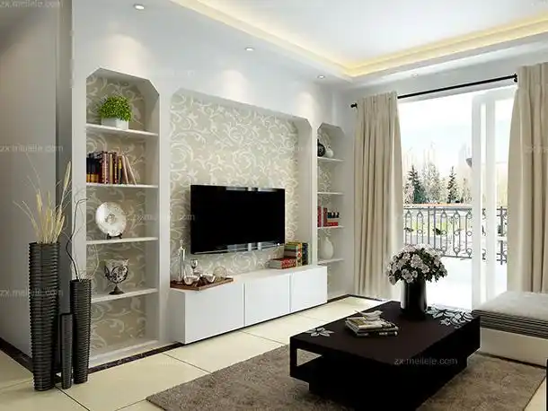 柜100㎡茶几背景墙现代客厅茶几客厅背景墙凿出个性电视背景墙效果图