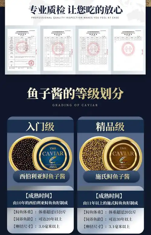 鱼子酱11年龄海博瑞鲟鱼籽酱即食黑鱼子酱罐头10g海鲜寿司水产品