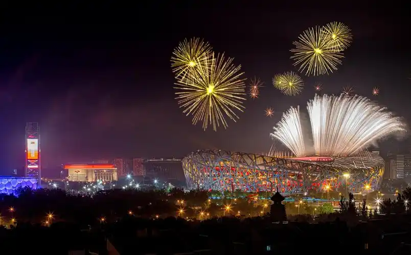 庆祝建党100周年鸟巢烟火秀,图库-回车桌面