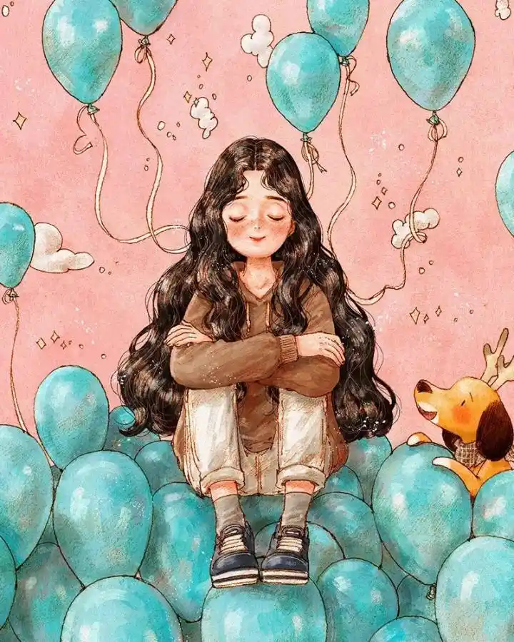 aeppol|森系女孩水彩插画