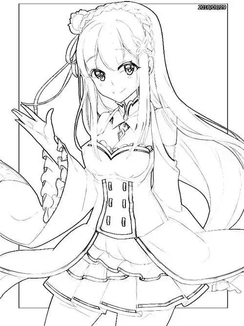 插画 头像 可爱 唯美 二次元 美二次元美少女简笔画可爱女生二次元简