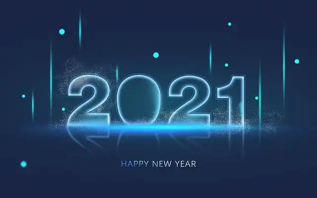 元旦创意2021数字蓝色发光数字原创插画素材