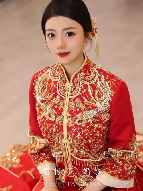 中式秀禾十里红妆这套太适合出嫁穿了吧