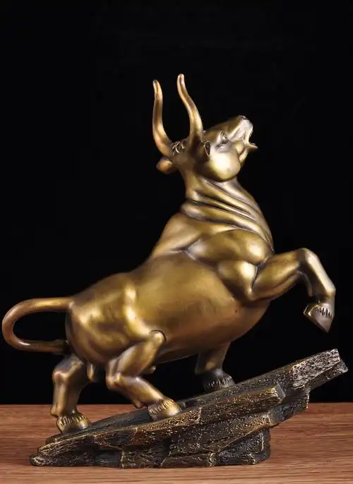 铜牛摆件抬头牛店铺开业礼品牛办公室老板桌工艺品商务