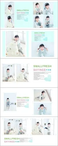 儿童psd相册模板方版宝宝写真成长纪念册样册影楼排版ps素材