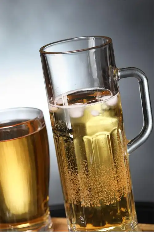 扎啤杯1000ml英雄杯啤酒杯玻璃网红扎啤杯子大号带把手超大容量1000ml