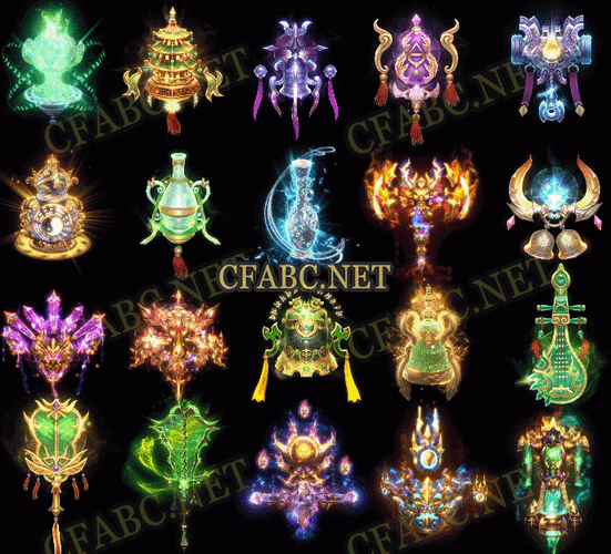 传奇素材网仙家护身法器动态素材一组传奇技能素材