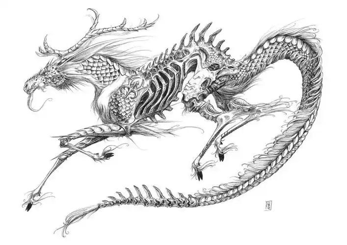 经典的上古神兽 麒麟手稿