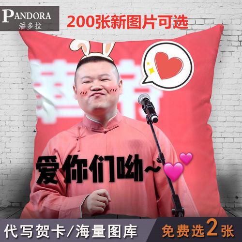 德云社岳云鹏周边同款卡通小岳岳插画抱枕头来图定制沙发应援靠垫
