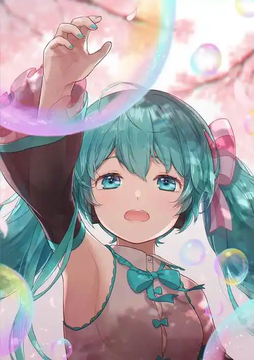 春|亚鹿的初音未来壁纸插画图片