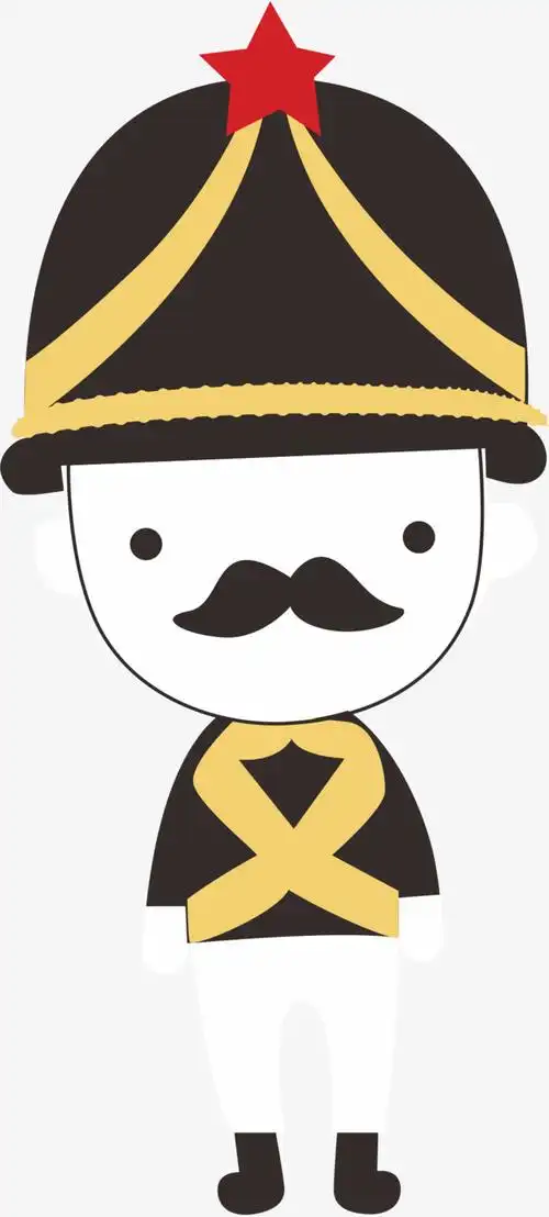 卡通可爱玩具士兵打鼓红蓝简约造型png图