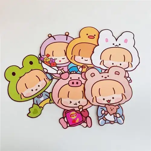 ins风卡通小女孩生肖动物贺卡祝福卡立体创意生日卡风可爱礼品卡