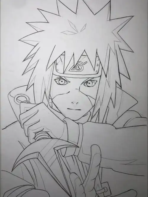 手绘火影忍者动漫人物秽土转生波风水门过程图