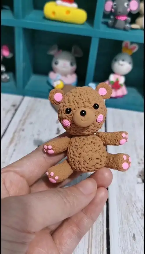 超轻粘土#毛绒绒的小熊粘土教程