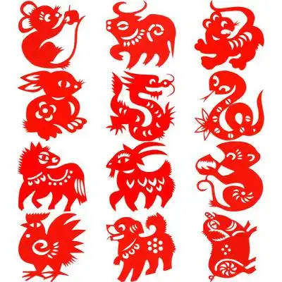 12生肖简单剪纸高清