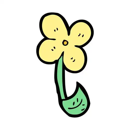 朵小黄花,在白色背景上的矢量,金黄的小花卡通