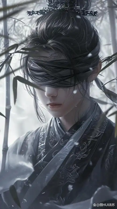 ai古风系男生蒙眼头像壁纸