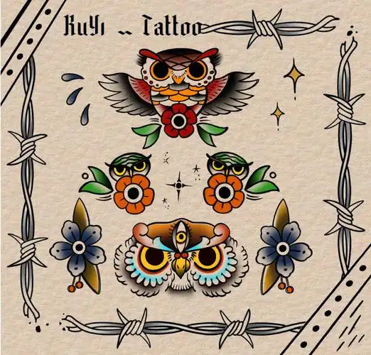 oldschool小动物猫头鹰头07