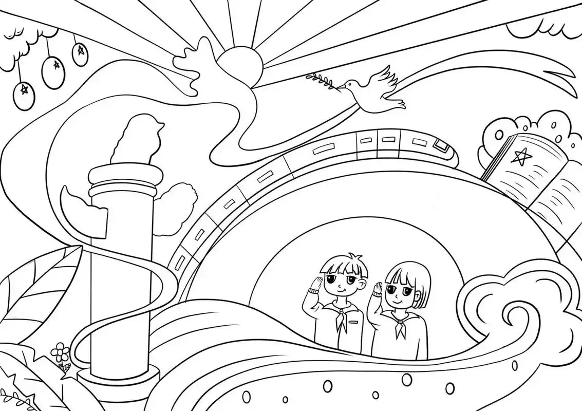 用ipad画的 可以临摹 	 #红色主题##建党主题绘画# #爱我中华# #绘画