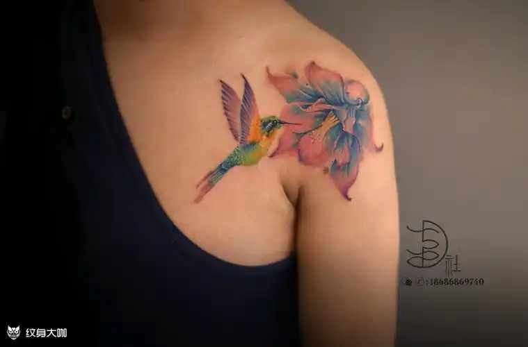 蜂鸟_蜂鸟彩色纹身图案大全 - 纹身大咖