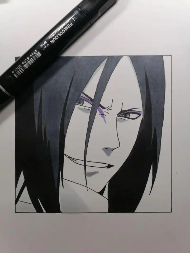 大蛇丸教程 #火影忍者# #手绘教程# #大蛇丸