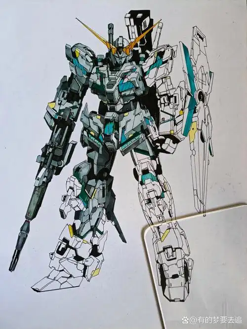 手绘高达独角兽,完成一半给大家看一下.