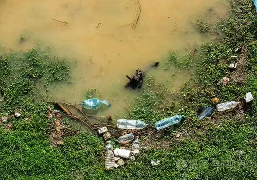 塑料垃圾在河里照片-正版商用图片081kkk-摄图新视界