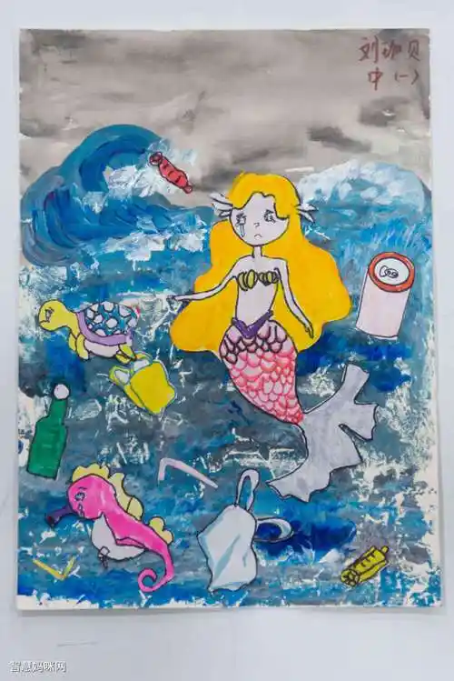 保护海洋主题环保儿童画作品(幼儿园组) - 智慧妈咪网