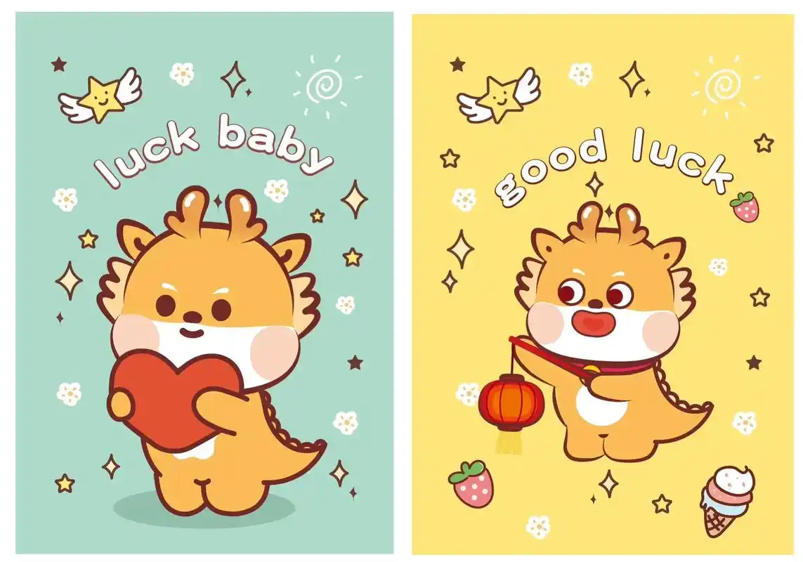 小飞龙壁纸卡通可爱手机壳插画设计.#抖音图文 #插画 #简笔 - 抖音