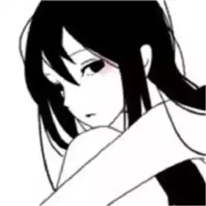 手绘动漫二次元黑白女头像