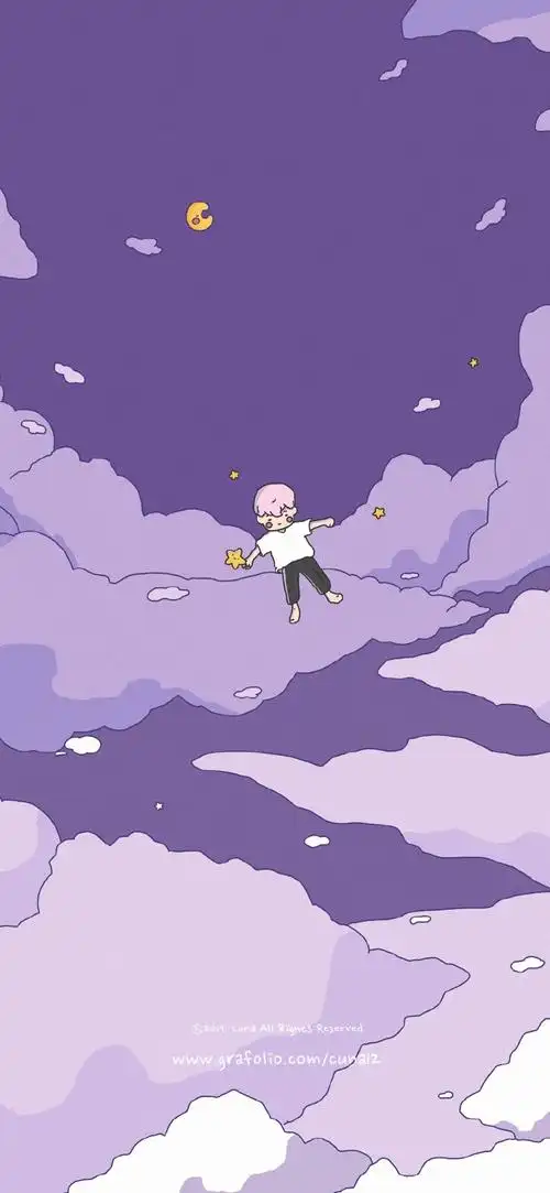 淡紫色90  插画壁纸 (超喜欢这组!