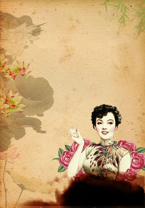 复古民国风国货海报背景模板