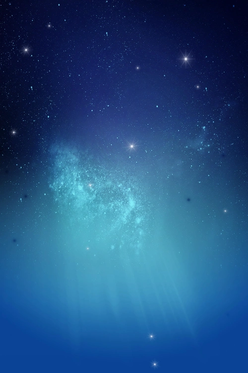唯美蓝色夜晚星空海报