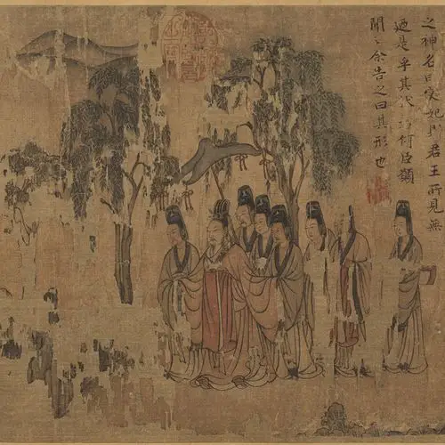 东晋顾恺之洛神赋图卷书法字画人物长卷国画微喷国画