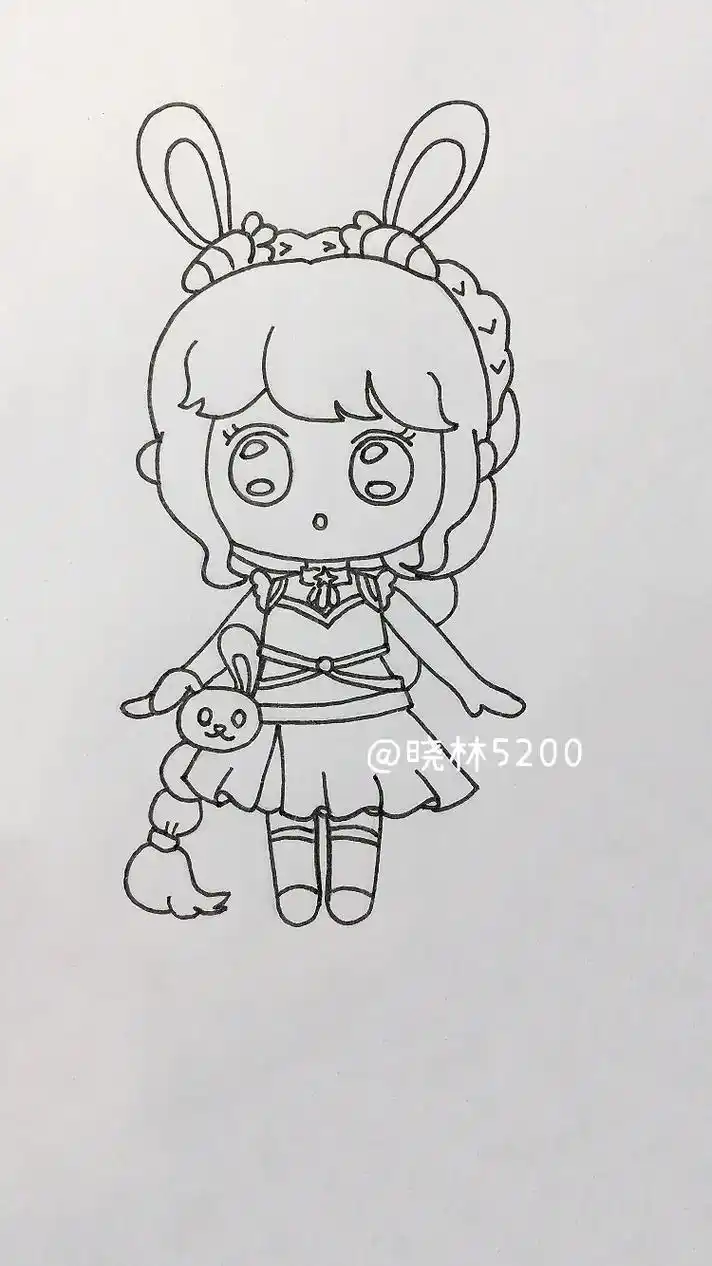 小舞简笔画线稿,可以打印出来涂色哦.