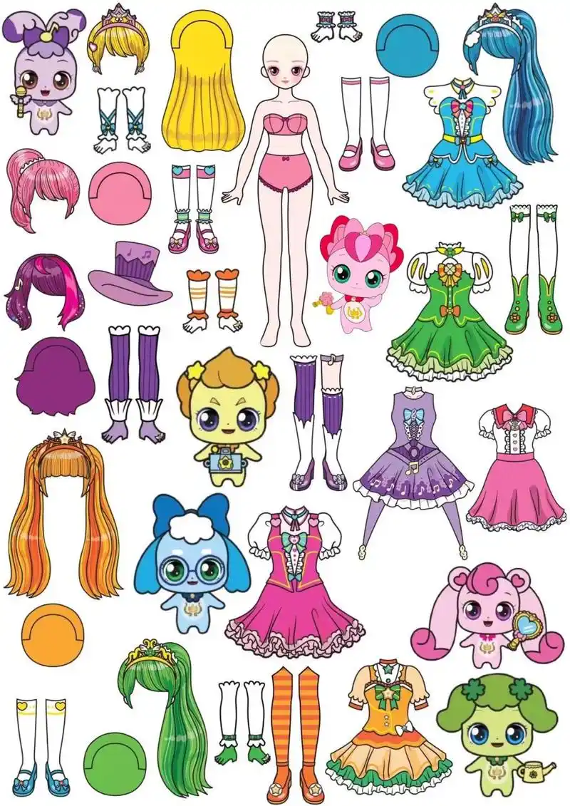 换装娃娃换装贴纸素材更新,主页更多做起来