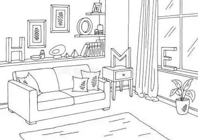 立体房子客厅简笔画手工