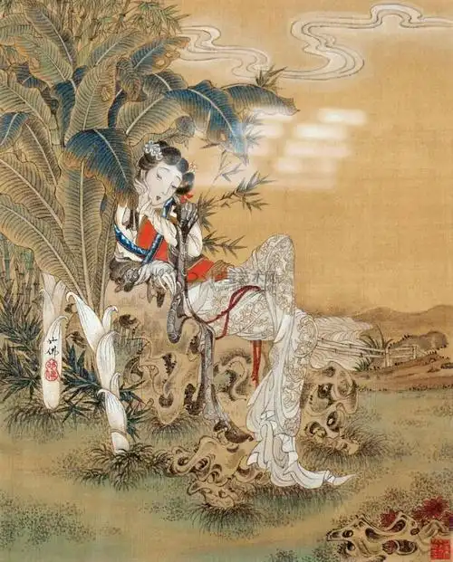 国民工笔画家 胡也佛 〔仕女图〕 - 石墨阁 - 石墨阁