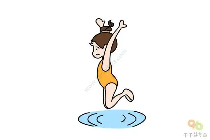 跳水运动员简笔画职业人物简笔画