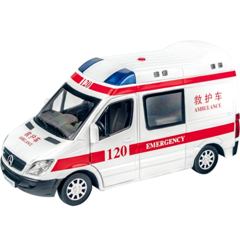 120救护车玩具男孩合金女孩儿童玩具车大号110警车小汽车模型仿真
