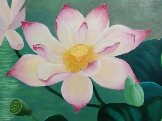 荷花丙烯画