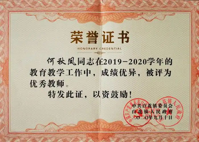 联中2020市,县优秀获奖证书