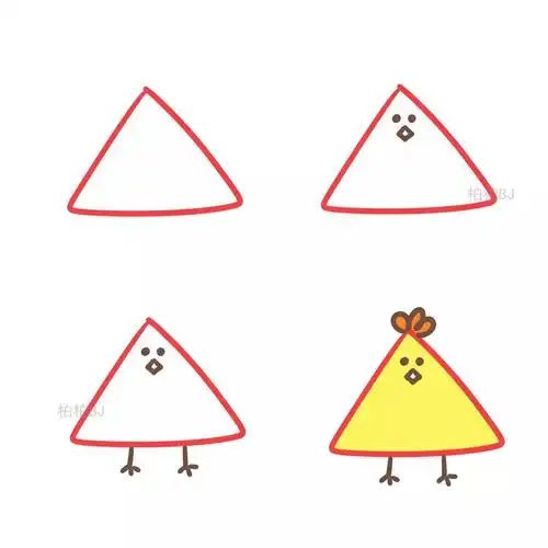 三角形变形之动物篇简笔画教学