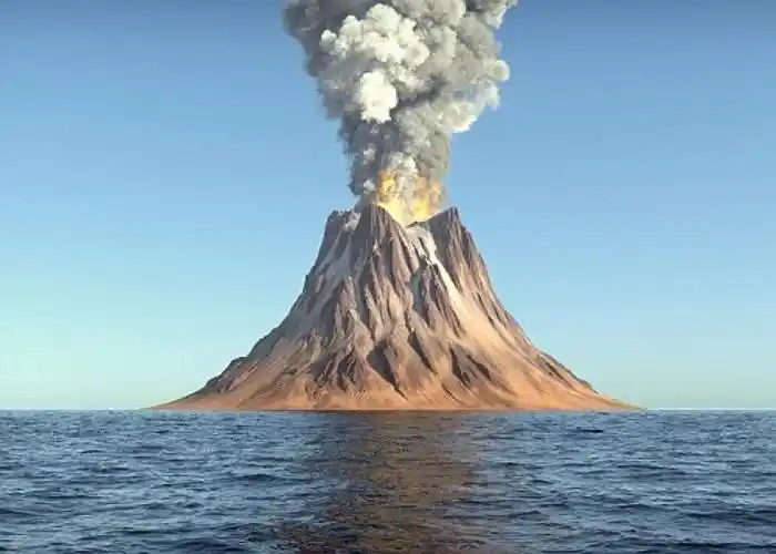 图为超级火山爆发模拟图.